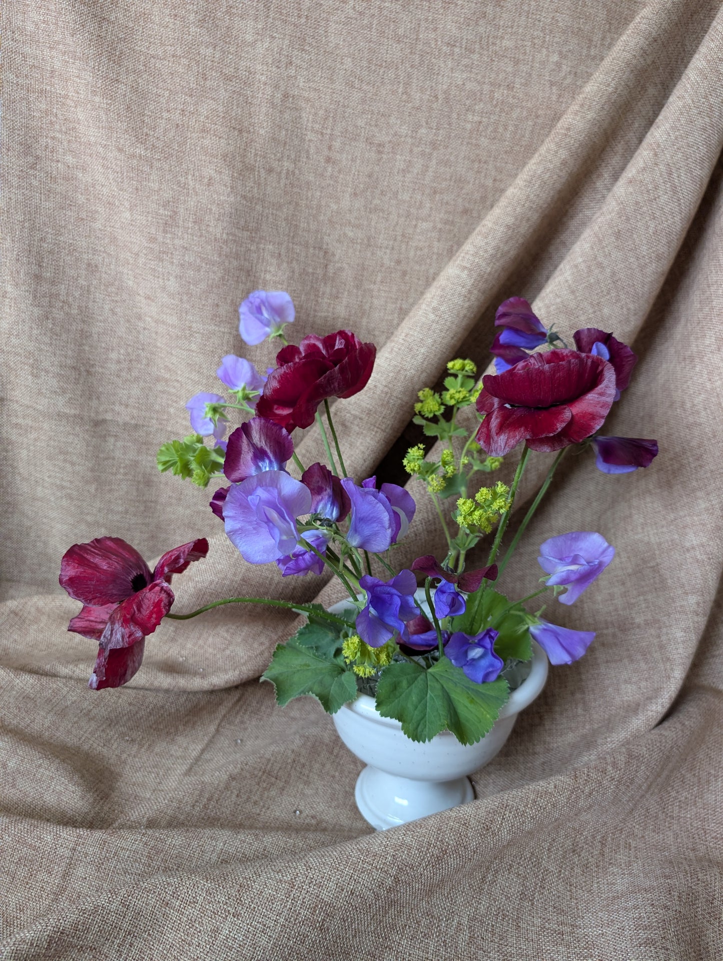 Poppy with sweet pea bunch (free top up to last at least a week)