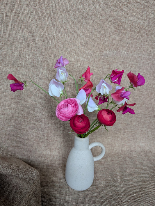 Ranunculus and sweet pea bunch - vibrant